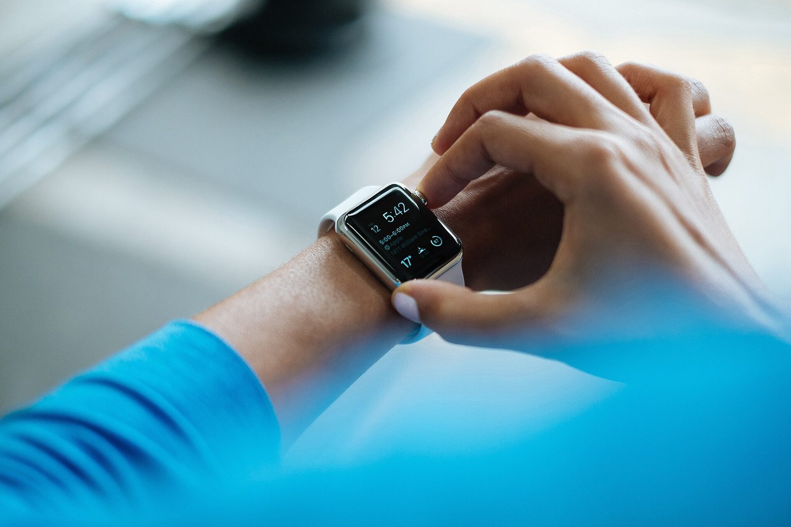 Smartwatch with sleep tracking display on a nightstand